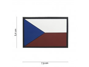 Vlaječka Česká - VELCRO, 3D PVC - BAREVNÁ