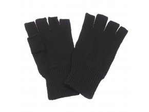 Pletené rukavice bez prstů - Černá