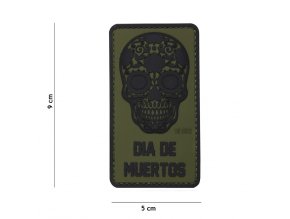 Nášivka Muertos - VELCRO - 3D PVC - Oliv/Černá