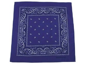 Bandana šátek - 55 x 55 - Royal - Modro-Bílá