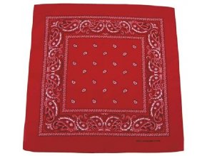 Bandana šátek - 55 x 55 - Červeno-Černá