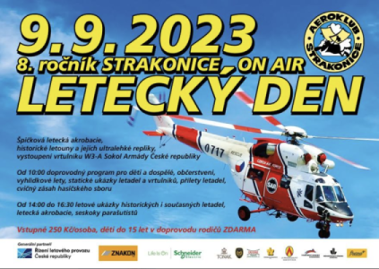 Letecký den Strakonice je již 9.9.2023 od 10h