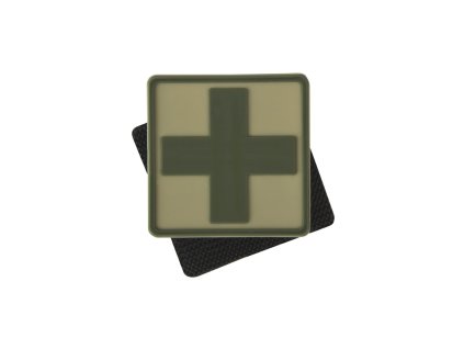 Nášivka MEDIC kříž 3D PVC khaki
