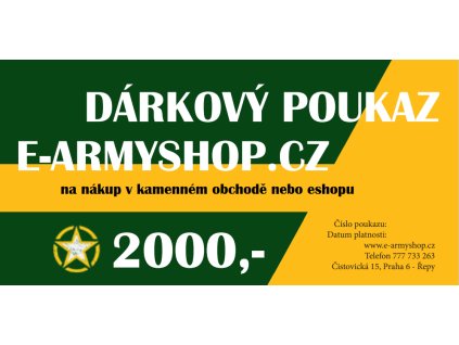 Dárkový poukaz 2000,- kč