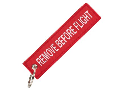 Přívěšek "REMOVE BEFORE FLIGHT" červený