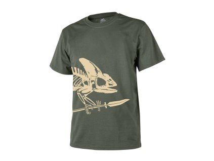 Tričko FULL BODY SKELETON oliv