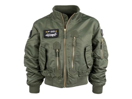 Bunda F-35 letecká dětská olive