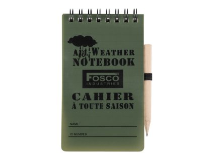 Voděodolný zápisník s tužkou