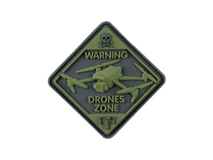 Nášivka DRONE ZONE PVC - suchý zip olive