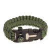 Paracord náramek s křesadlem a kompasem oliva