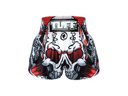 6465 8 tuff muay thai trenky devil skull cervena