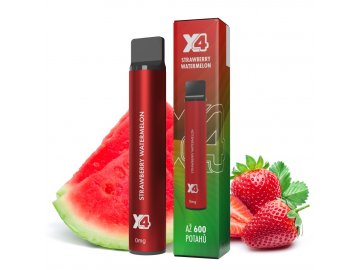 x4 bar zero jahoda a meloun strawberry watermelon jednorazova e cigareta bez nikotinu