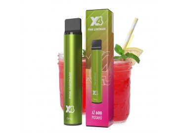 x4 bar zero ruzova limonada pink lemonade jednorazova e cigareta bez nikotinu