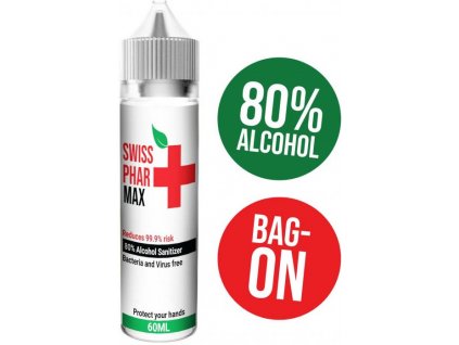 Hand Sanitizer Swiss PharMax - Antibakteriální roztok 60ml (80% alkoholu)