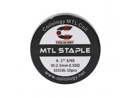 Předmotané spirálky Coilology MTL Series - MTL Staple SS316L (0,5ohm) (10ks)