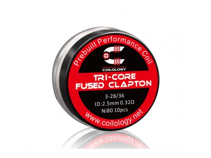 Předmotané spirálky Coilology Tri-Core Fused Clapton Ni80 (0,32ohm) (10ks)