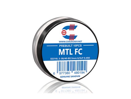 Předmotané spirálky Coilology Sandvik MTL Fused Clapton SS316L (10ks) odpor 0,49ohm