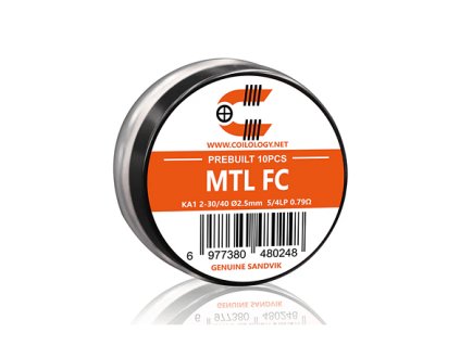 Předmotané spirálky Coilology Sandvik MTL Fused Clapton Kanthal A1 (10ks) odpor 0,79ohm