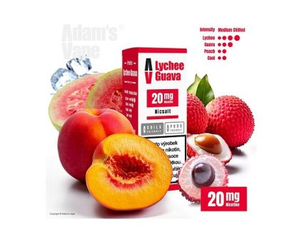 Adam's Vape SALTS Lychee Guava (Liči, guava a broskev) 10ml intenzita nikotinu 20mg Kolek Q