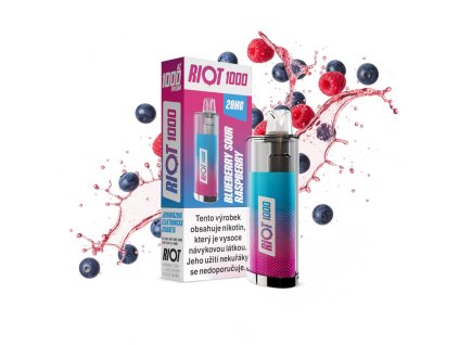 RIOT 1000 Disposable Pod Kit (Blueberry Sour Raspberry) intenzita nikotinu 20mg