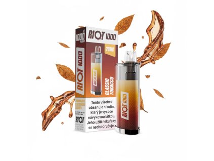 RIOT 1000 Disposable Pod Kit (Classic Tobacco) intenzita nikotinu 20mg