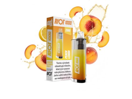 RIOT 1000 Disposable Pod Kit (Peach Lemon) intenzita nikotinu 20mg