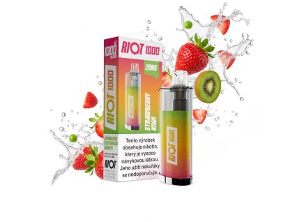 RIOT 1000 Disposable Pod Kit (Strawberry Kiwi) intenzita nikotinu 20mg