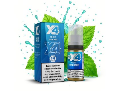 X4 Bar Juice Fresh Mint (Čerstvá máta) 10ml (Intenzita nikotinu 10mg)