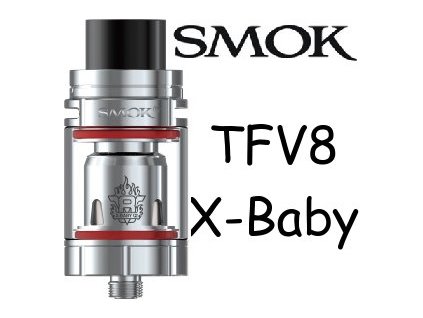 Smoktech TFV8 X-Baby clearomizer Stříbrná
