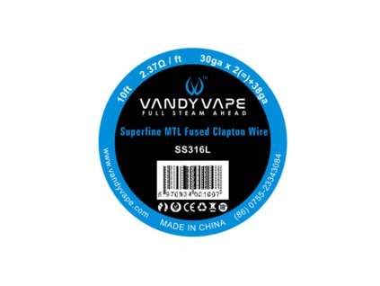 SS316L Superfine MTL Fused Clapton - odporový drát 30GA*2 + 38GA - Vandy Vape (3m)