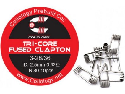 Coilology Tri-Core Fused Clapton předmotané spirálky Ni80 0,32ohm 10ks