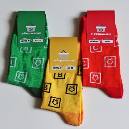 Ponožky - METRO PRAHA (A, B, C)