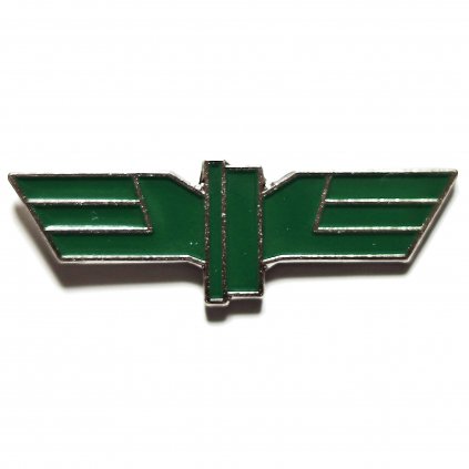Kovový odznak - OKŘÍDLENÉ KOLO (zelená)