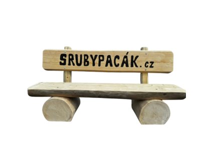 Srubová lavice s opěradlem a vlastním nápisem