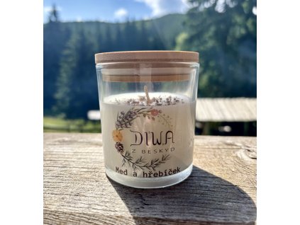 Vonná sojová svíčka med a hřebíček