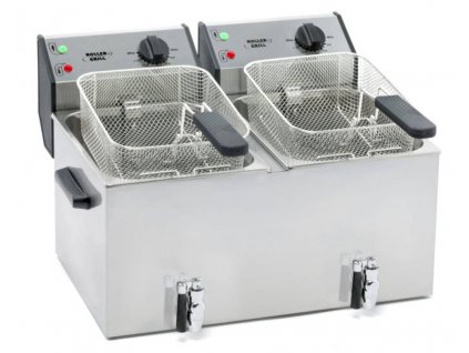 FRITÉZA STOLNÍ ELEKTRICKÁ FD 80 DR - objem 2 x 8 l - S VÝPUSTNÝM VENTILEM