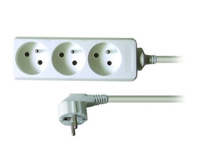 Solight prodlužovací přívod, 3 zásuvky, bílý, 3m