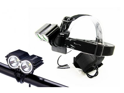 Solight nabíjecí LED cyklo a čelová svítilna, 1100lm, 2x Cree XML-T6 LED, Li-Ion