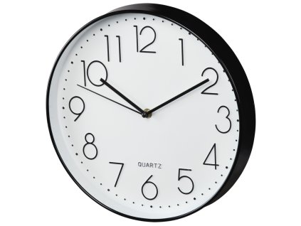 Hama Elegance nástěnné hodiny, průměr 30 cm, tichý chod, černé/bílé