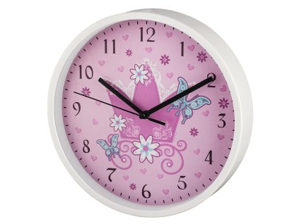 Hama Crown dětské nástěnné hodiny, průměr 22,5 cm, tichý chod