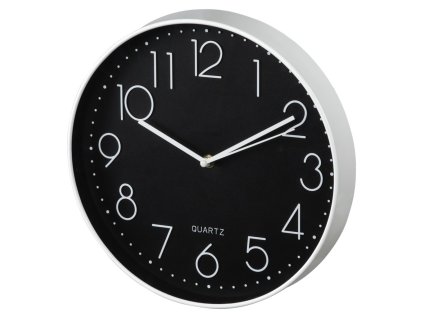 Hama Elegance nástěnné hodiny, průměr 30 cm, tichý chod, bílé/černé