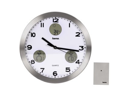 Hama nástěnné hodiny AG-300 Quartz s meteostanicí