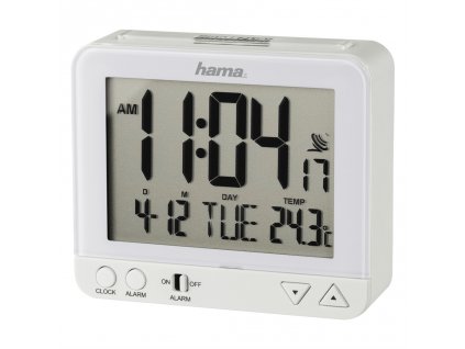 Hama RC 550 Radio Controlled Alarm Clock, with night light function, white