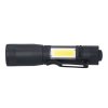 Solight LED kovová svítlna 3W + COB, 150 + 60lm, AA, černá