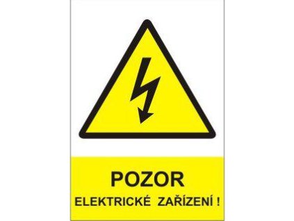 A Perfekt 01 - Výstražná samolepka Pozor elektrické zařízení! 9x12 cm