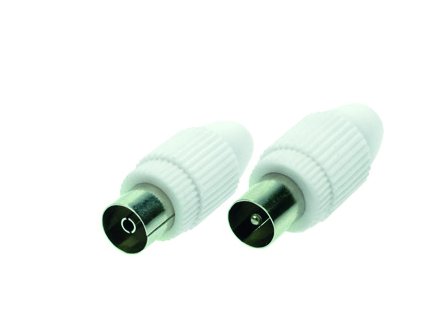 Solight anténní konektory, COAX konektor + COAX zdířka, přímé, sáček