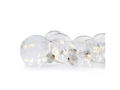 SOLIGHT LED sada vánočních koulí s hvězdami, vel. 6cm, 6ks, 30LED,časovač, tester,(1V229) VÝPRODEJ