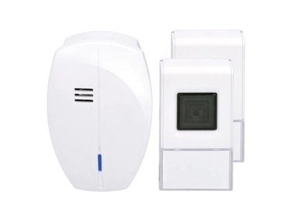 SOLIGHT bezdrátový zvonek, 2 tlačítka, do zásuvky, 120m, bílý, learning code(1L56DT) VÝPRODEJ