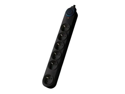 SOLIGHT přepěťová ochrana, 150J, 6 zásuvek, 1,5m, černá (PO62B) VÝPRODEJ