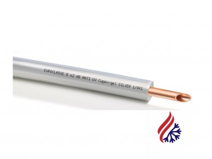 Napertlované Duo Cu potrubí 1/4"x3/8" (6,35mm + 9,52mm) s maticemi